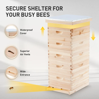 Neuer Langstroth 10-Rahmen 5-Schicht Holz-Bienenstock, Wachsbeschichtetes Komplettes Anfänger-Set, Imkerei-Ausrüstung, Rahmen Nicht Inbegriffen