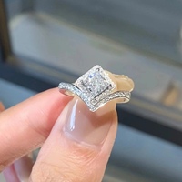 Madonna Luxueux Pave Real Lab Grown Diamond VVS D E F Bague en or blanc HPHT Fiançailles Mariage Femmes