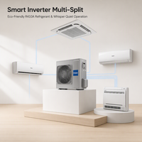 Système multi-split sans conduit Haier 1 à 4 zones, pompe à chaleur Inverter R410A, pour projets de construction en Amérique du Nord