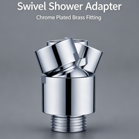 Adaptateur de raccord de douche en laiton chromé, pivotant à 360 degrés, connecteur de bras de douche réglable pour pommeau de douche pluie