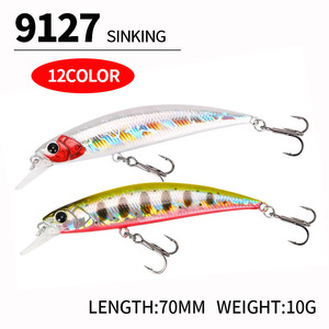 70mm Wobbler Crankbait 10g dur basse ABS grande truite <span class=keywords><strong>brochet</strong></span> sébaste <span class=keywords><strong>leurre</strong></span> de pêche eau douce naufrage méné leurres pour rivière - Product Image 2