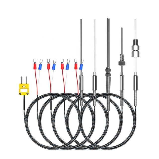 High Temperature Industrial Thermocouple Temperature Sensor with Stainless Steel K-Type Probe OEM Customizable