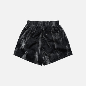 Shorts décontractés à jambes larges, motif noir, tissu en mélange de lyocell, doux et confortable, vente en gros - Product Image 2