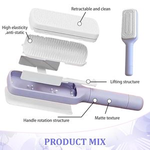 Cepillo Desenredante Ventilado para Extensiones de Cabello, Cepillo 3D de Limpieza Rápida para Desenredar el Cabello, para Mujeres, Cabello Seco y Mojado - Product Image 5