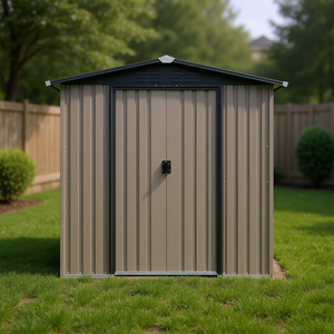 Casetta da Giardino 4x6 Piedi con Tetto a Doppia Pendenza in Acciaio Zincato Verniciato a Polvere, Struttura in Acciaio Resistente - Product Image 2