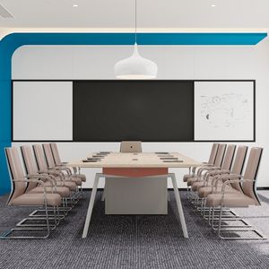 <span class=keywords><strong>Mesa</strong></span> de conferencia de <span class=keywords><strong>pie</strong></span> de acero de estilo industrial ligero <span class=keywords><strong>con</strong></span> <span class=keywords><strong>pie</strong></span> <span class=keywords><strong>central</strong></span> para <span class=keywords><strong>mesa</strong></span> de reuniones de negocios de varias personas - Product Image 3