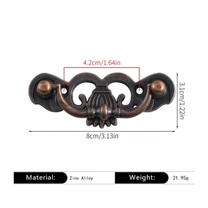 Tiroir antique à <span class=keywords><strong>double</strong></span> trou de style Qing avec poignée de style européen pour armoires de cuisine et commodes - Product Image 3