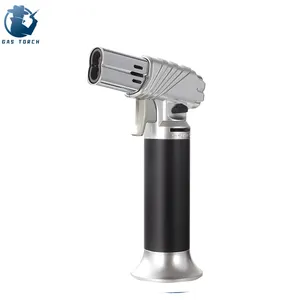 GF-908 Metal Refillable Double Flame Welding Cooking Butane Gas Dual Torch Lighter For Kitchen
