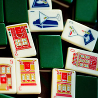 Mahjong américain vert de style Empire State Building de New York, origine Taizhou Jiangsu, sans style