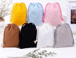 กระเป๋าผ้าแคนวาสสีพื้นแบบขายส่ง ชุดกระเป๋าหิ้วแบบกำหนดเอง พร้อมเชือกผูก ป้องกันสิ่งแวดล้อม - Product Image 4