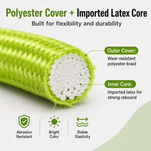 7mm Bungee Cord For Tent Pole Green Uv Resistant 200meters/Roll Weather Resistant Polyester Elastic Bungee Cord - Product Image 5