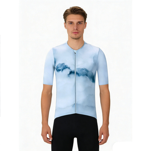 เสื้อจักรยานลายอิงค์อาร์ต ผ้าสี่ทิศทาง ยืดหยุ่น ระบายอากาศ<span class=keywords><strong>ดี</strong></span> แห้งเร็ว ซิป YKK อุปกรณ์ปั่นจักรยาน โลโก้ทีม ปรับแต่งได้ - Product Image 4