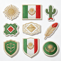 2 Écussons Brodés Drapeau Mexique Durables, Forme Rectangulaire, avec Crochet de Fixation, pour Vêtements et Appliques DIY