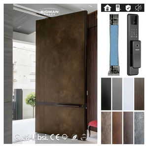 <span class=keywords><strong>Porte</strong></span> <span class=keywords><strong>d</strong></span>'<span class=keywords><strong>entrée</strong></span> extérieure de villa australienne en aluminium, texture patine antique rustique, résistante aux intempéries, avec charnière pivotante - Product Image 1