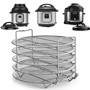 Support de déshydratation empilable à 5 niveaux en acier inoxydable 304, compatible avec les autocuiseurs Stant Pot 8QT et les friteuses à air NJ <span class=keywords><strong>Foodi</strong></span> 6.5QT - Product Image 1