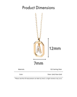 Collier Pendentif Minimaliste Tendance en Argent 925, Lettre Initiale Personnalisée A-Z avec Zircon, Collier Initial Personnalisé à la Mode