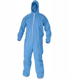 Factory Wholesale Blue Color Disposable Polypropylene Coveralls Hospital Protective Clothes Disposable Coverall