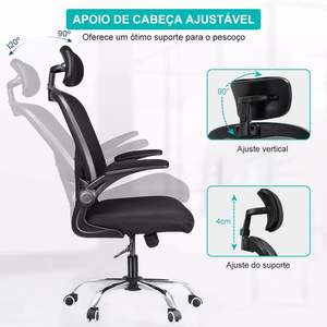 Cadeira De Escritorio Silla De Oficina De Malla Giratoria Ergonómica Cómoda De Altura Ajustable Con Tapicería De Malla Negro Mejor Precio - Product Image 3