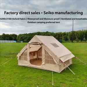 Carpa Inflable para Camping, Automática, de Montaje Rápido, Impermeable, Resistente al Viento, para Tres Estaciones, con Ventana de Malla y Chimenea, Individual - Product Image 2