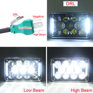 Lainnya Aksesori Lampu Mobil Persegi 5 Inci 4X6 Inci Lampu Depan LED Halo Hi/<span class=keywords><strong>Lo</strong></span> Beam Pengganti 60W Lampu Depan Thar untuk Petersburg Bilt - Product Image 5