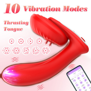 Vibración de 10 frecuencias, juguete sexual para lamer la lengua, ajuste cómodo, calefacción inteligente para temperatura realista, masajeador profundo - Product Image 2