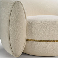 Fauteuil simple au design moderne, fauteuil de salon circulaire, fauteuil de détente, fauteuil de salon confortable en tissu velours pour villa