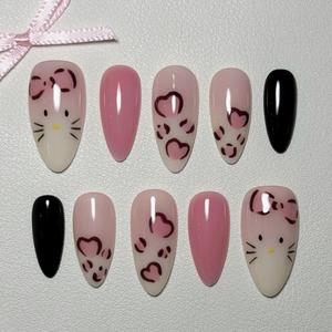 Uñas Postizas Rosadas con Corazón de San Valentín, Nuevas Uñas Románticas con Lazo Floral, Corazón y Perla en 3D, Uñas Elegantes Personalizables para Citas y Fiestas - Product Image 3