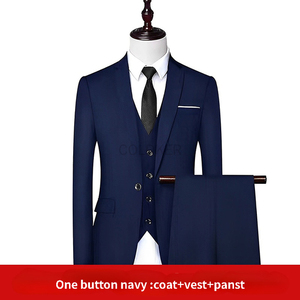 Abiti da Uomo con Risvolto a Punta, <span class=keywords><strong>3</strong></span> Pezzi, Monopetto, Casual, Vestibilità Slim, <span class=keywords><strong>Giacca</strong></span> Tinta Unita, Elegante Abito Formale da Matrimonio - Product Image 6