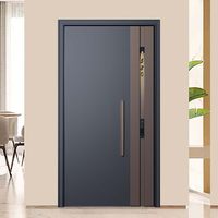 Serrure Intelligente Chinoise pour Porte de Sécurité, Porte d'Entrée en Aluminium Nid d'Abeille Bicolore avec Induction Automatique et Éclairage, Affichage du Numéro de Porte