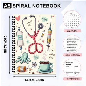 Cuaderno Personalizable con Espiral, Diario Laminado con Encuadernación Plana para Gestión de Proyectos, Horarios de Trabajo, Regalo - Product Image 3