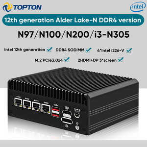 Topton tường lửa rắn Router i3 n305 N100 4 * i226-V 2.5g không quạt Mini PC <span class=keywords><strong>DDR4</strong></span> pcie3.0x4 mSATA 2 * HD + dp NAS pfsense proxmox - Product Image 3