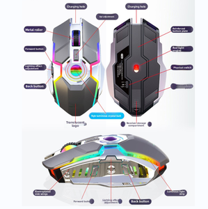 Souris de jeu rechargeable nouveau modèle d'usine ordinateurs portables ordinateurs de bureau mécanique 7 souris sans fil d'éclairage rvb - Product Image 4
