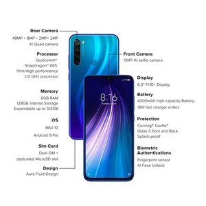 Buena venta Dual Sim Teléfono Móvil Inteligente Nota <span class=keywords><strong>8</strong></span> para <span class=keywords><strong>Redmi</strong></span> desbloqueado teléfono celular GPS WIFI - Product Image 5