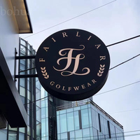 Enseigne lumineuse circulaire personnalisée pour magasin de détail, enseigne lumineuse pour centres commerciaux, boîte lumineuse LED double face en acrylique pour la publicité en extérieur