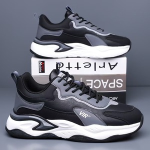 Zapatillas deportivas para correr con suela suave para absorción de impactos, tela ligera y transpirable, diseño con cordones, aptas para uso masculino. - Product Image 4