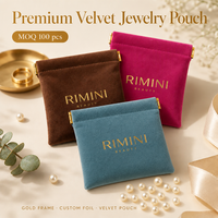 Pochette magnétique en velours doux haut de gamme pour bijoux (bracelets, boucles d'oreilles, bagues) avec logo personnalisé imprimé – Sac anti-poussière en velours pour accessoires
