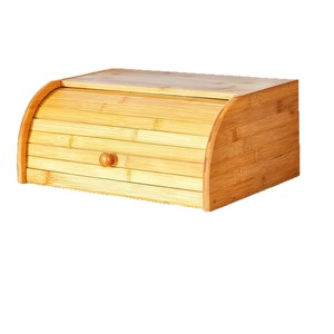 Bamboo Bread <b>Storage</b> <b>Box</b> <b>Small</b> Covered Desktop Organizer For Kitchen Use - Product Image 4