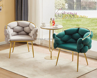 Fauteuils de salon en tissu velours nordique, chaises de salle à manger, chaises de coiffeuse, tabourets de maquillage pour chambre de filles
