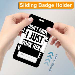 Cross-border black I JUST fun word badge scroll keychain with back <b>clip</b> for ID and car key protection - Product Image 3