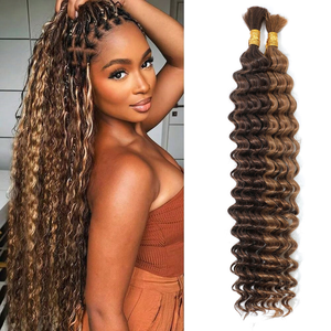 <span class=keywords><strong>Capelli</strong></span> Umani Marrone <span class=keywords><strong>Chiaro</strong></span> per Trecce Boho, Ondulati Profondi e Ricci, Colore 4/30 per Donne, <span class=keywords><strong>Capelli</strong></span> Umani Ricci per Intrecciare - Product Image 1