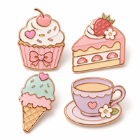 Épinglette en émail or rose style Kawaii, logo personnalisé imprimé, badge métallique anti-rouille, écologique, cadeau promotionnel pour elle