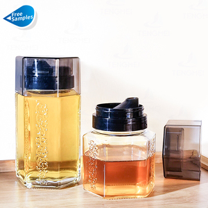 Bouteille de miel pot spécial en verre bouteille à bouche qui fuit de haute qualité 200ml 250ml 360ml 500ml ménage <span class=keywords><strong>épaissi</strong></span> verre hexagonal miel j - Product Image 5