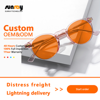 Gafas de Sol Unisex con Montura Óptica TR90 Clásica al por Mayor, Lentes Amarillas, Rojas y Naranjas, Diseño Personalizado, Anti Luz Azul
