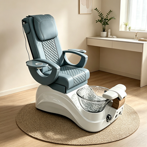 Fauteuil de pédicure électrique en cuir Mason avec lampe LED 7 couleurs et ensemble spa - Siège inclinable réglable de la marque Mason - Product Image 1