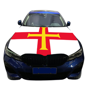 Флаг Гернси на капот автомобиля, эластичный патриотический флаг-баннер на капот, флаг на крышку двигателя Гернси - Product Image 1