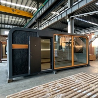 Cabaña Modular Tipo Apple, Vivienda Pequeña Resistente a la Intemperie, Edificio Portátil Tipo Cápsula para Parques Urbanos, Caseta de Servicio, Glamping en Bosques, Zona Turística