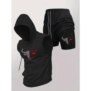 Customized Pattern Regular Fit Quick Dry Polyester Custom Logo Running Men'S Shorts And T-Shirt <b>Set</b> For Men For Gym - Product Image 5