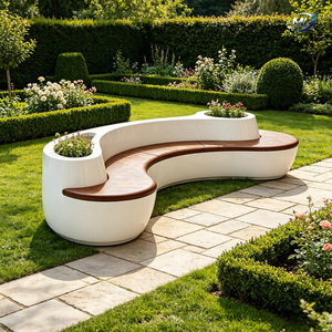 Banc-jardinière en PRV personnalisé avec sièges intégrés pour centre commercial, parc, hôtel, espace public, projet urbain - Product Image 4