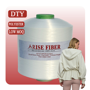 RISEFIBER 100% Polyester boyalı desen çorap örgü makinesi Knitting/150D iplik sayısı yüksek mukavemetli çevre dostu anti-bakteri iplik - Product Image 1