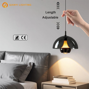 Lampada a Sospensione di Lusso in Alluminio Stile High-End, LED Semicircolare Dimmerabile con Controllo a Sfioramento, Lampada da Comodino - Product Image 4